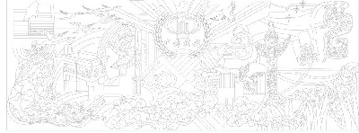 稅務局浮雕雕塑壁畫原創(chuàng)手繪設(shè)計稿
